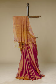 Carrot Orange Tissue Linen Saree