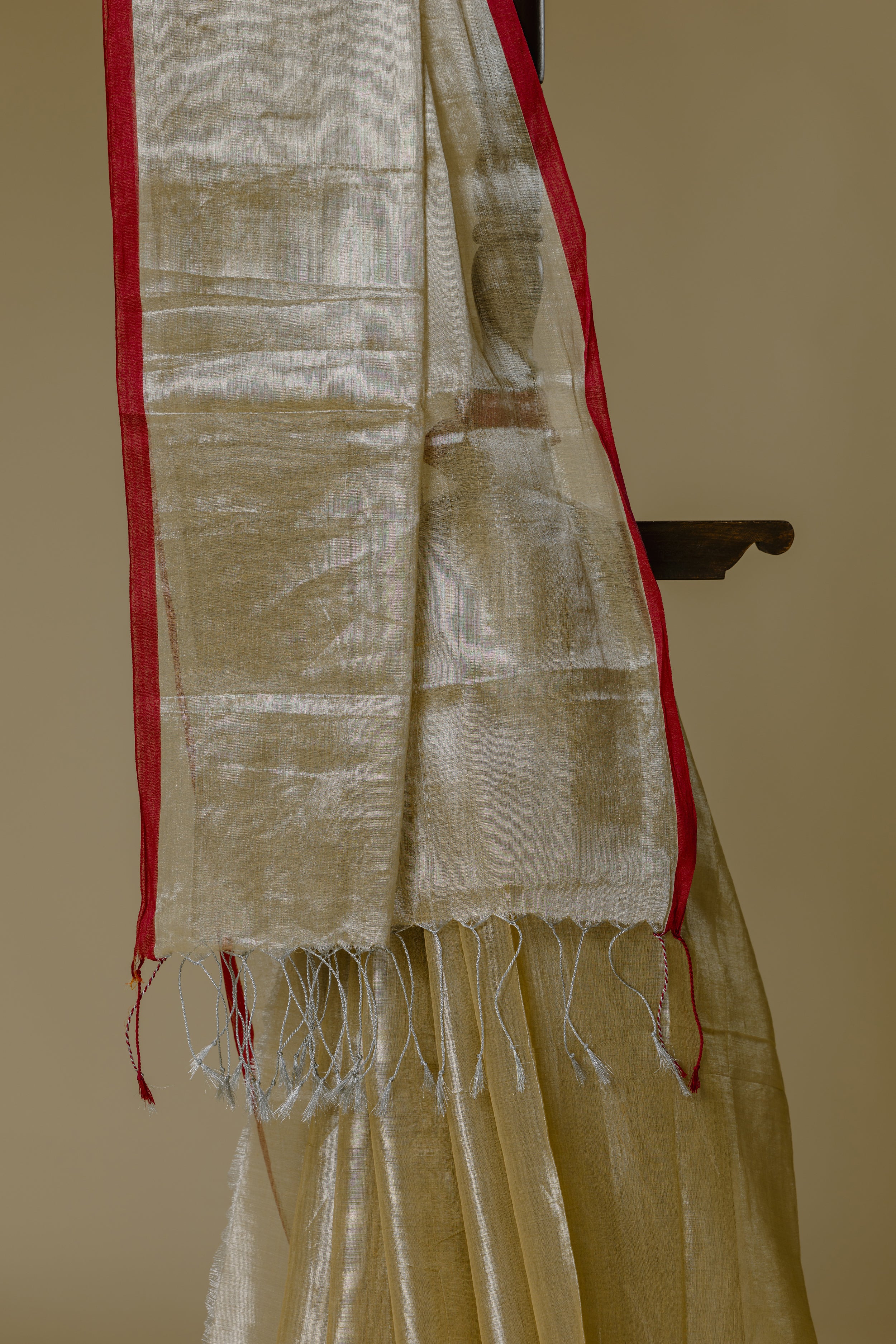 Dull Gold Tissue Mul Cotton Saree