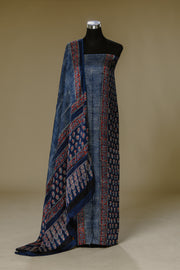 Hand-Block Blue Ajrakh Modal Suit