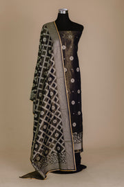 Slate Grey Banaras Suit Set with Dupatta