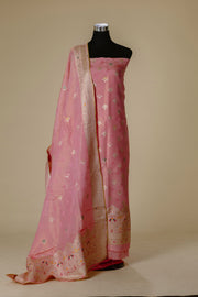 Baby Pink Banaras Suit with Gota Lace Dupatta