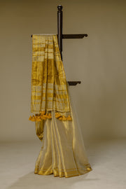 Golden Tissue Mul Cotton Saree