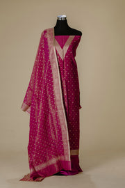 Pink Tissue Banaras Top & Dupatta Set
