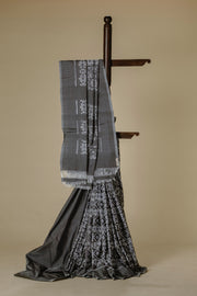 Light Grey Telia Rumal Double Ikkat Saree