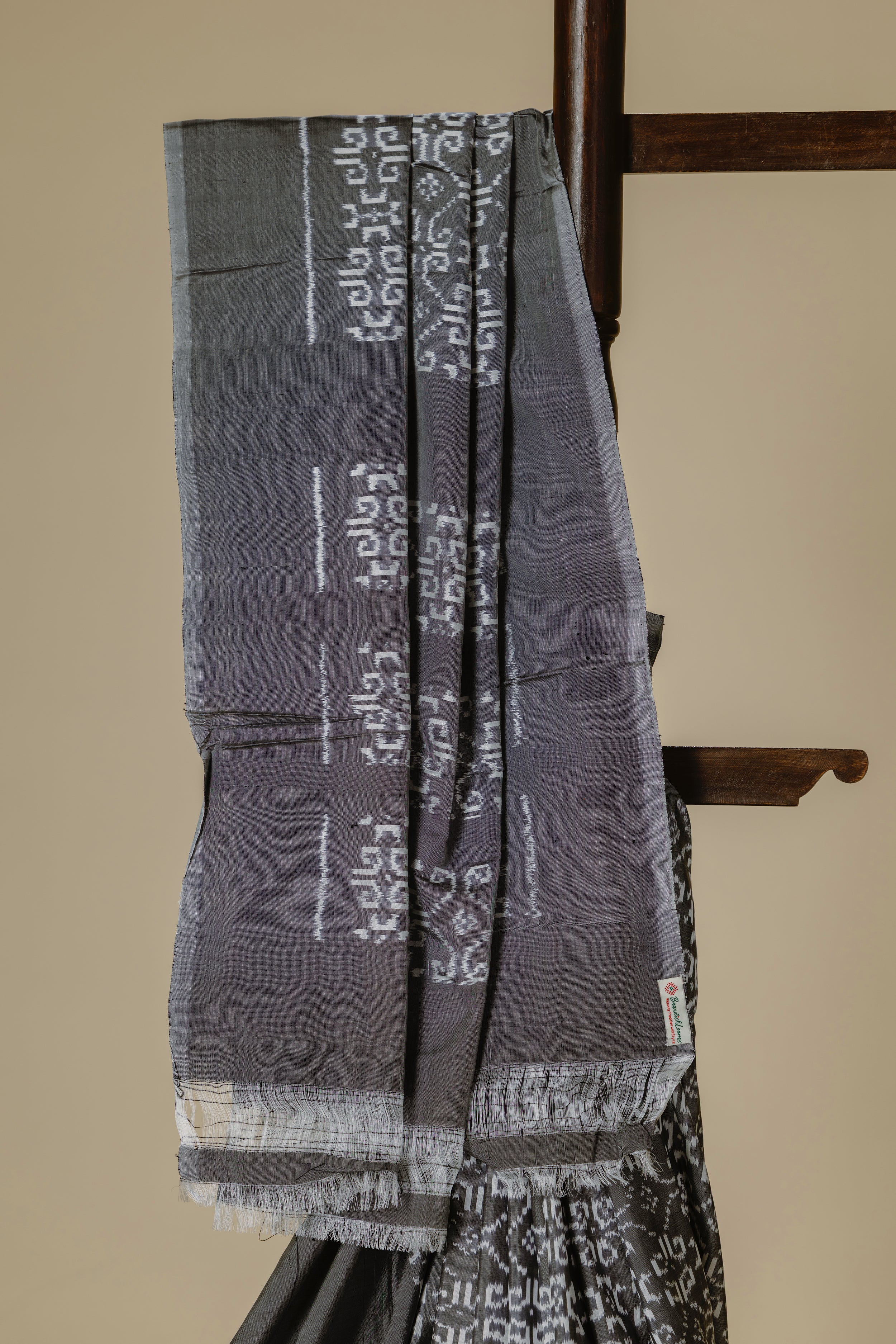 Light Grey Telia Rumal Double Ikkat Saree