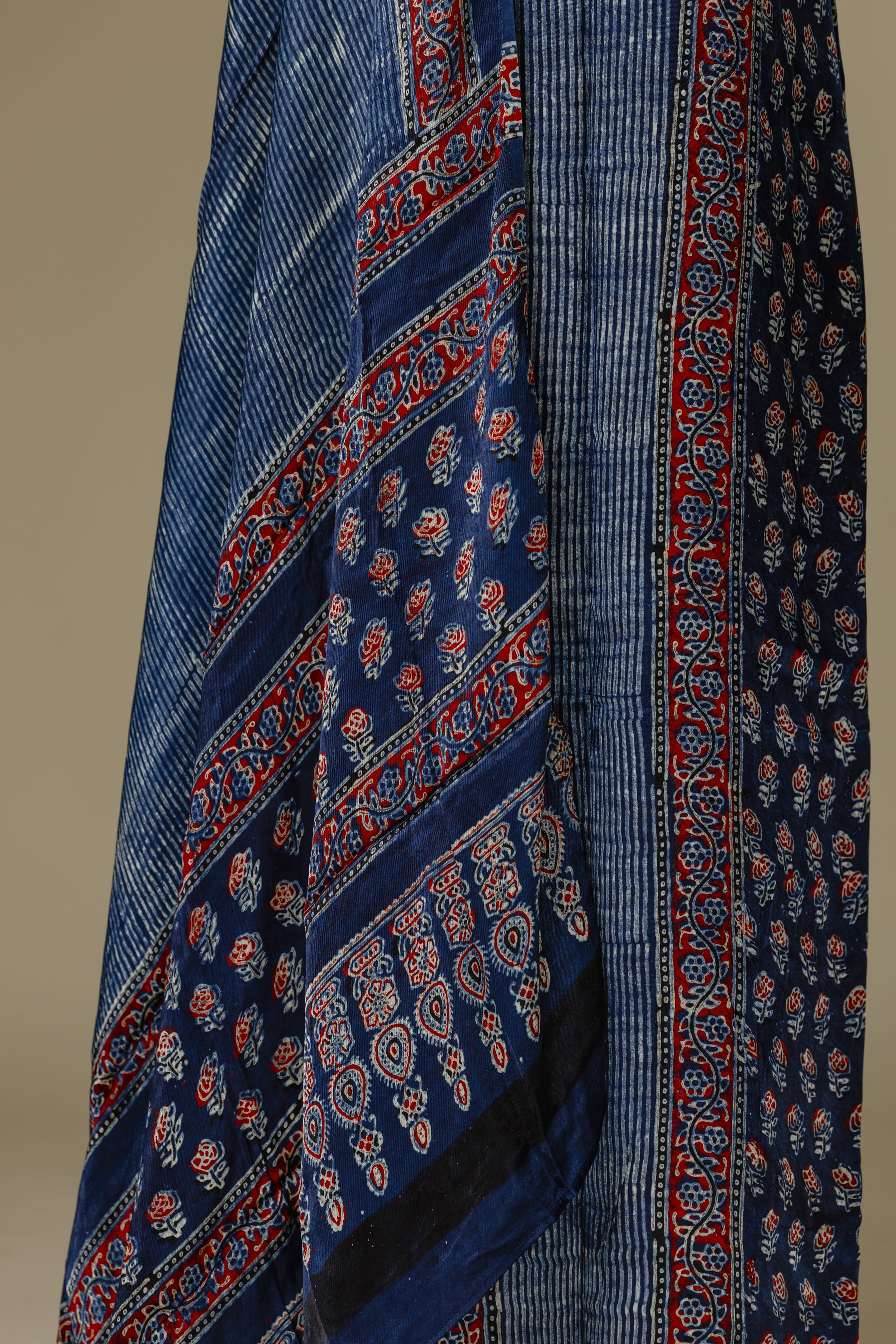 Hand-Block Blue Ajrakh Modal Suit