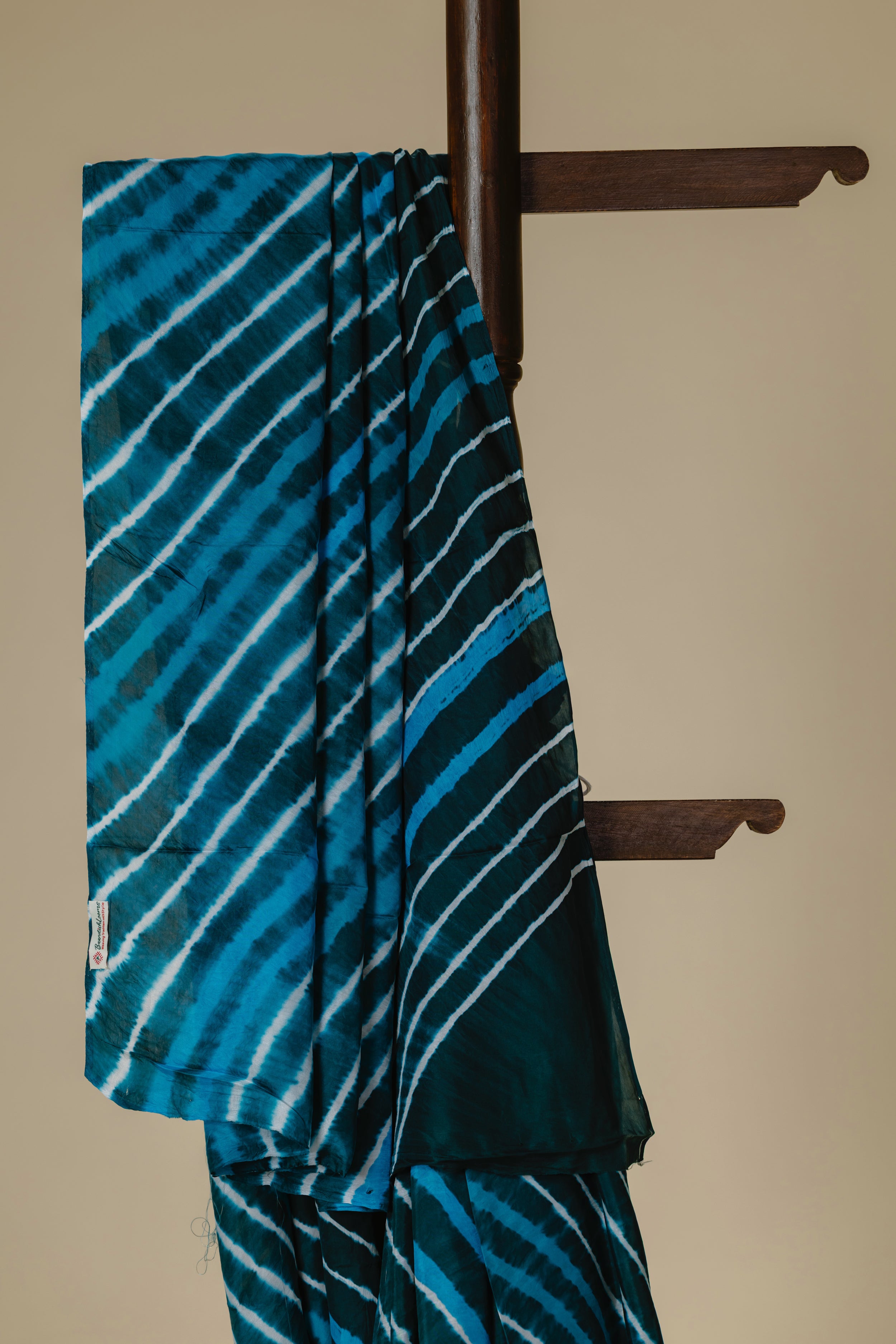 Blue Silk Leharia Saree