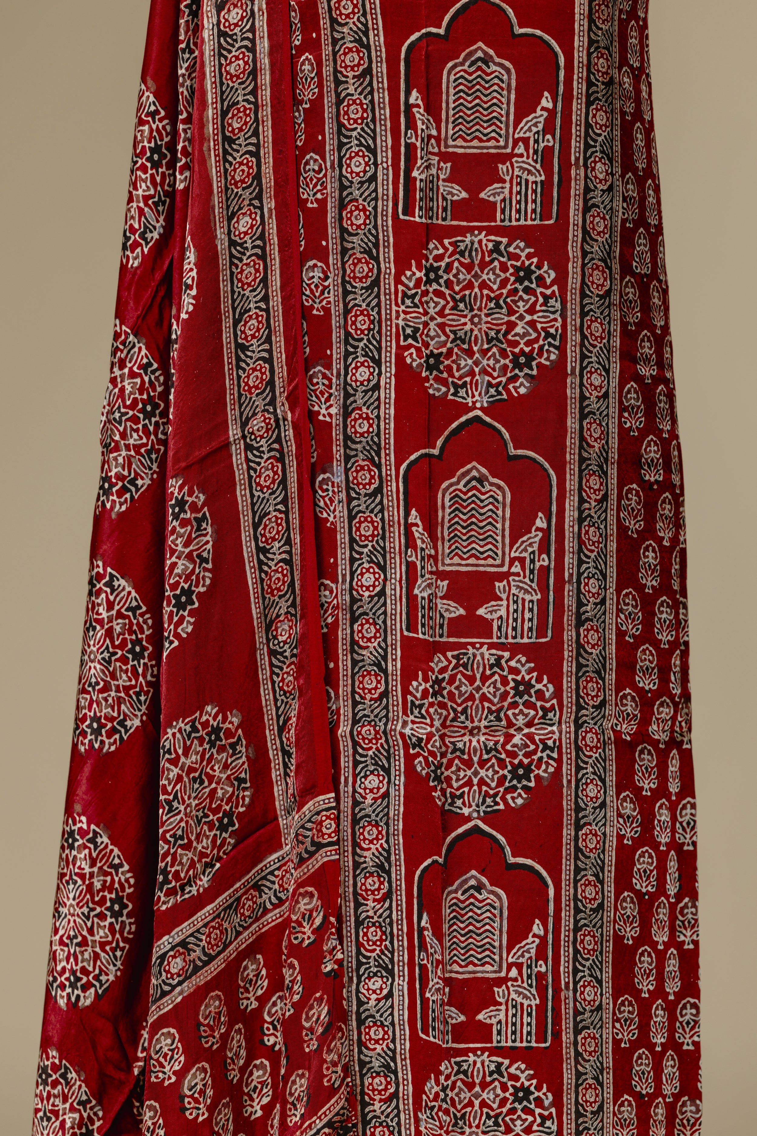 Ajrakh Handblock Maroon Modal Suit Set