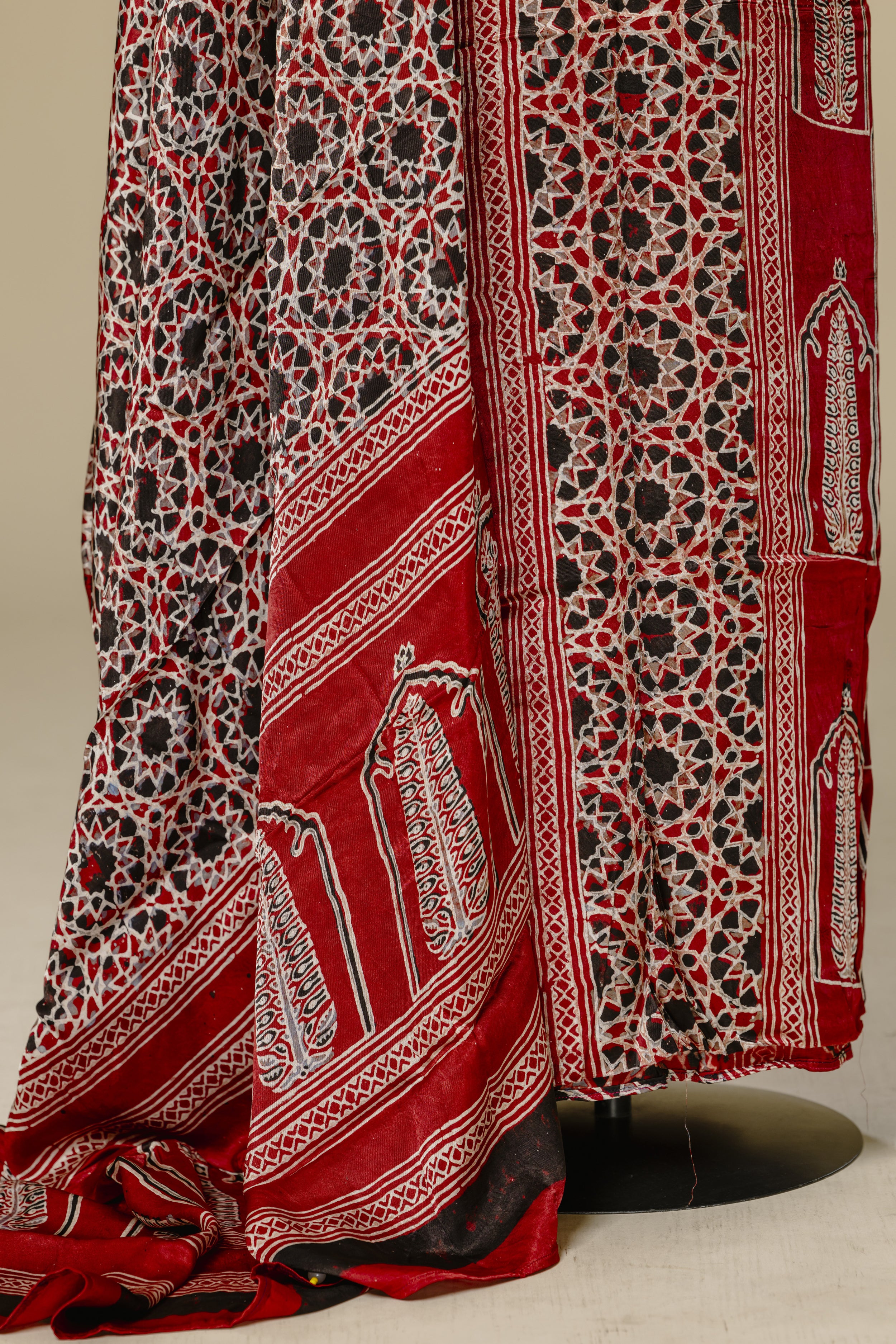 Hand Block Printed Maroon Modal Suit