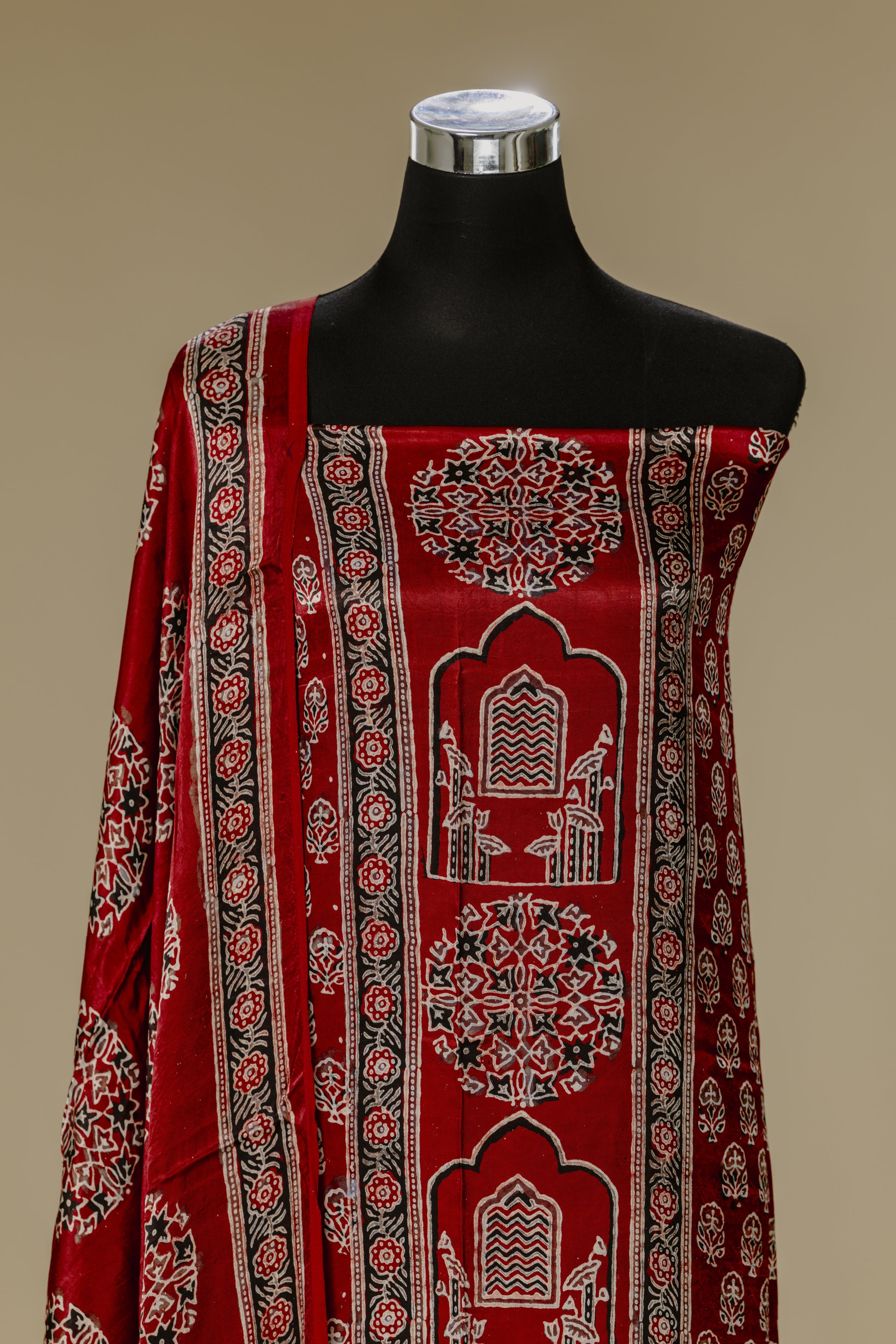 Ajrakh Handblock Maroon Modal Suit Set