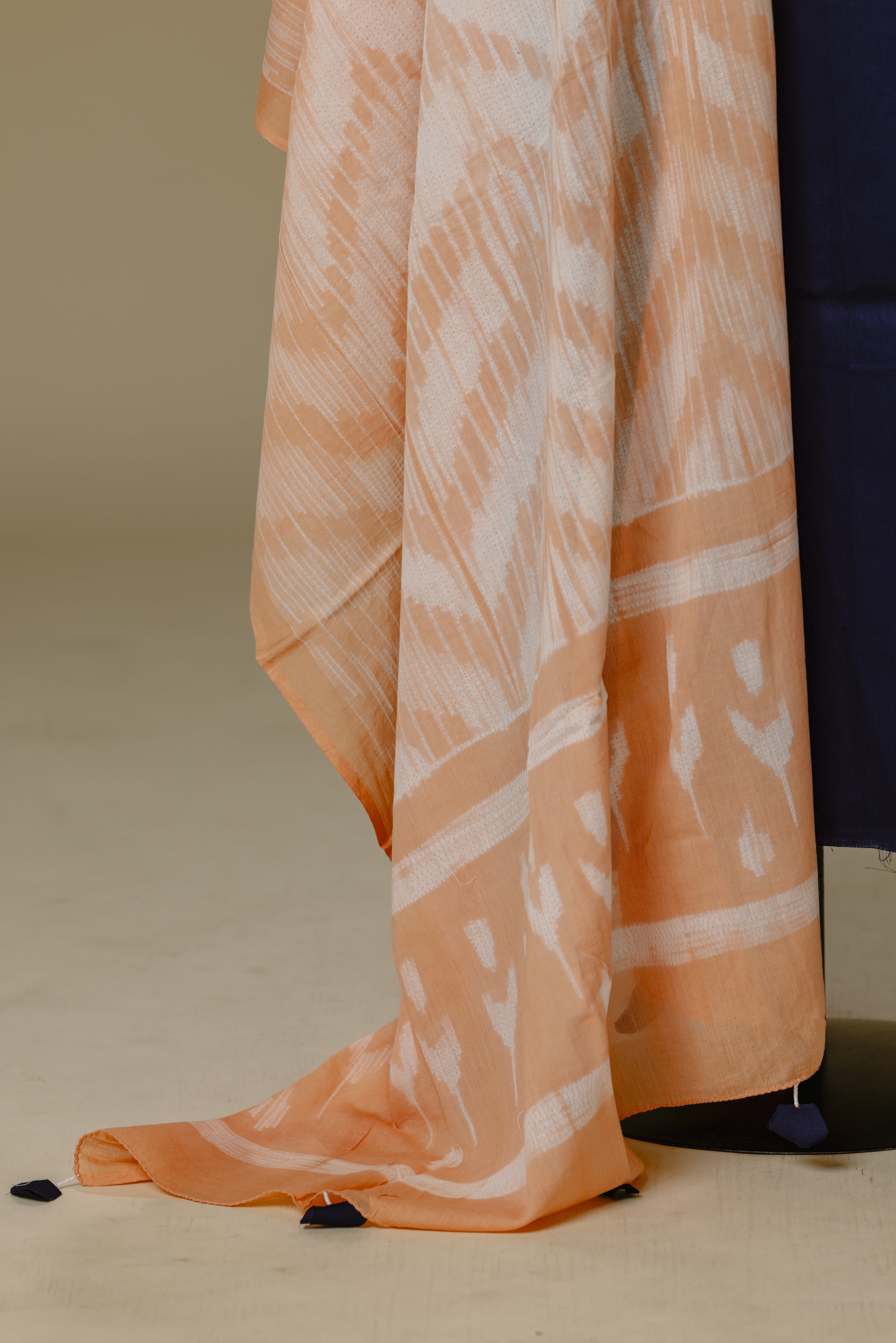 Hand-Painted Dark Blue Top with Shibori Dupatta