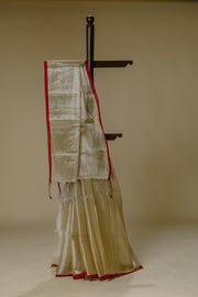 Dull Gold Tissue Mul Cotton Saree